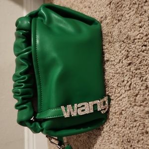 Green leather Wang small bag